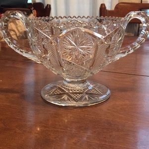 Vintage-cut glass candy bowl